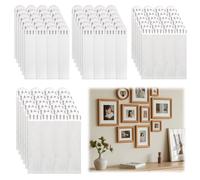 Eddrfy Picture Hanging Strips Heavy Duty, 48 Pairs Removable Adhesive Strips 16x70mm Hook and Loop Tape, Damage Free Wall Hanging Strips for Frames, Posters, Photos, Stickers, No Nails Alternative