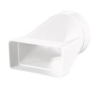 EDE Group 150mm Flat Plastic Ducting Adaptor to Round Transformer 220 mm x 90 mm - 6 Inch Rectangular to Round Straight Channel Connector Bathrooms, Toilets and Utility Rooms