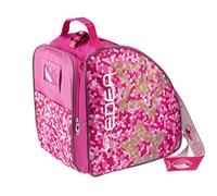 Edea Stella Ice Skate Bag, Pink, 2 Large Sparkling Stars, Reflective Edges, Thick Tear-Resistant Fabric, Rivet Base with Drainage Hole, Adjustable Shoulder Strap, Padded Carry Handle