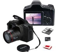 eDealz Digital Camera, 16 MP Photo Camera Mini Digital SLR Camera, CMOS Sensor 2.4“ TFT LCD Compact with 32GB SD Card, Card Holder, Card Reader, 16X Digital Zoom Video for Children Beginners Adults