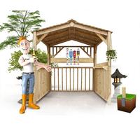Edecks Atlas Gazebo Diy Garden Bar Kit Pressure Treated Timber (1990mm X 1990mm) With Concrete In Posts (2.4M)