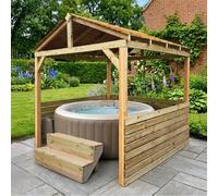 Edecks Atlas Ridgeline Hot Tub Outdoor Garden Gazebo Pressure Treated Outdoor Timber Diy Kit 8Ft X 8Ft Standalone