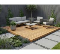 Edecks Balau Hardwood Decking Kit - 145mm Deck Boards With Joists & Fixings - 6M X 6M No Handrails