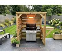 Edecks Deluxe Bbq Shelter With Single Foldout Bar Top - The Eclipse - 2100 X 1810mm