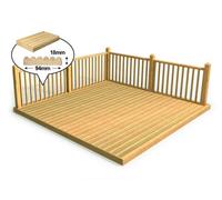 Edecks Discount Decking Kit Pressure Treated Timber (2.4M X 3.6M) - With Colonial Handrails