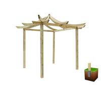 Edecks Dragon Wooden Garden Pergola (W 2700mm X D 2700mm) With Concrete In Posts (2.7M)