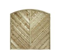 Edecks Elite St Lunairs Fence Panels 1.8M X 1.8M Planed Pale Green Timber Pressure Treated Chevron Garden Fencing - Pack Of 7