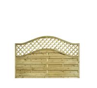Edecks Elite St Meloir Fence Panels 1.8M X 1.2M Planed Pale Green Timber Pressure Treated Decorative Garden Fencing - Pack Of 10