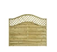 Edecks Elite St Meloir Fence Panels 1.8M X 1.5M Planed Pale Green Timber Pressure Treated Decorative Garden Fencing - Pack Of 5