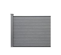 eDecks Evolution Fence Extension Kit - Untreated Composite Wood - Ground Spikes - Horizontal - Grey - 5ft Height - Easy Install, Weather Resistant - for Outdoor Garden Fencing