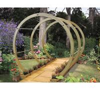 Edecks Flower Walk Circle Walkway Wooden Garden Pergola (W 2580mm X D 2280mm) With Bolt Down Anchors