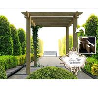 Edecks Heavy Duty Royal Walkway Wooden Garden Pergola Extra Wide (W 4800mm X D 2400mm) With Steel Spikes (2.1M)
