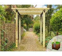 Edecks Heavy Duty Royal Walkway Wooden Garden Pergola (W 2400mm X D 2400mm) With Bolt Down Anchors (2.7M)