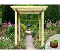 Edecks Heavy Duty Royal Walkway Wooden Garden Pergola With Super Rafters (W 2400mm X D 2400mm) With Steel Spikes (2.1M)