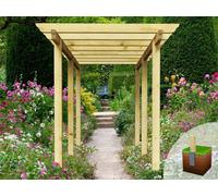 Edecks Heavy Duty Royal Walkway Wooden Garden Pergola With Super Rafters (W 2400mm X D 4800mm) With Concrete In Posts (2.7M)