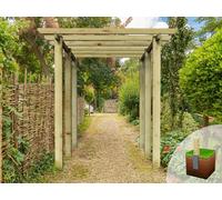 Edecks Heavy Duty Village Walkway Wooden Garden Pergola (W 2400mm X D 3600mm) With Bolt Down Anchors (2.1M)