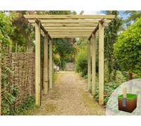Edecks Heavy Duty Village Walkway Wooden Garden Pergola (W 2400mm X D 4800mm) With Bolt Down Anchors (2.7M)