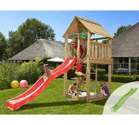 Edecks Jungle Cabin Playhouse Diy Kids Play Area With Lime Green Slide