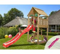 Edecks Jungle Cabin Playhouse Diy Kids Play Area With Purple Slide