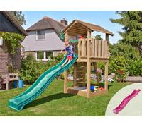 Edecks Jungle Cottage Playhouse Diy Kids Play Area With Purple Slide