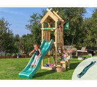 Edecks Jungle Totem Playhouse Diy Kids Play Area With Dark Green Slide