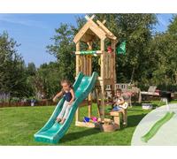 Edecks Jungle Totem Playhouse Diy Kids Play Area With Lime Green Slide