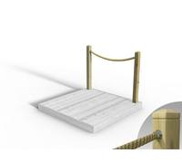 Edecks Rope Handrail Decking Kit 1500mm (One Side) - Hemp Rope (Fixed - Cups)