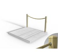 Edecks Rope Handrail Decking Kit 1800mm (One Side) - Hemp Rope (Fixed - Cups)
