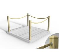 Edecks Rope Handrail Decking Kit 2100mm (Three Side) - Hemp Rope (Fixed - Cups)