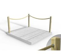 Edecks Rope Handrail Decking Kit 2100mm (Two Side) - Hemp Rope (Hook And Eye)