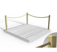 Edecks Rope Handrail Decking Kit 2700mm (Two Side) - Hemp Rope (Fixed - Cups)