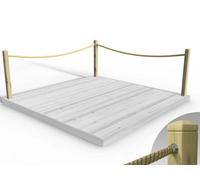 Edecks Rope Handrail Decking Kit 3300mm (Two Side) - Hemp Rope (Hook And Eye)