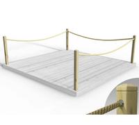 Edecks Rope Handrail Decking Kit 3600mm (Three Side) - Hemp Rope (Hook And Eye)