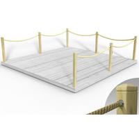 Edecks Rope Handrail Decking Kit 3900mm (Three Side) - Hemp Rope (Fixed - Cups)