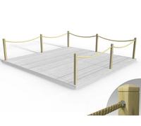 Edecks Rope Handrail Decking Kit 4800mm (Three Side) - Hemp Rope (Hook And Eye)