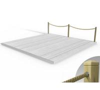 Edecks Rope Handrail Decking Kit 5100mm (One Side) - Hemp Rope (Fixed - Cups)