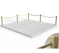 Edecks Rope Handrail Decking Kit 5100mm (Two Side) - Hemp Rope (Fixed - Cups)