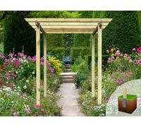 Edecks Royal Walkway Wooden Garden Pergola (W 2400mm X D 2400mm) With Bolt Down Anchors (2.1M)