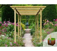 Edecks Royal Walkway Wooden Garden Pergola (W 2400mm X D 4800mm) With Bolt Down Anchors (2.7M)