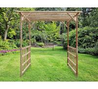 Edecks Rustic Rose Walkway Wooden Garden Pergola Half Sides (W 2400mm X D 2400mm)