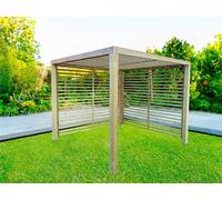 Edecks Slatted Garden Retreat Gazebo Pressure Treated Timber (3000mm X 3000mm) With Concrete In Posts (2.7M)