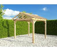 Edecks The Cotswold Garden Gazebo Heavy Duty - Pressure Treated Outdoor Timber Diy Kit - 2700mm X 2700mm With Steel Spikes 2.1M