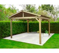 Edecks The Cotswold Garden Gazebo Heavy Duty - Pressure Treated Outdoor Timber Diy Kit - 3600mm X 3600mm With Steel Spikes 2.1M