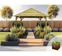 Edecks The Grande Apex Timber Garden Gazebo (3600mm X 3600mm) With Bolt Down Anchors (2.1M)