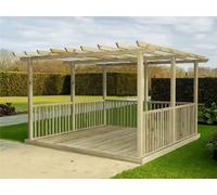 Edecks The King Edward Wooden Garden Pergola & Decking Set (3.6M X 3.6M)