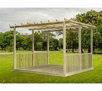 Edecks The King Henry Wooden Garden Pergola & Decking Set (3.6M X 3.6M)