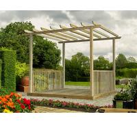 Edecks The King Henry Wooden Garden Pergola & Decking Set (3M X 3M)