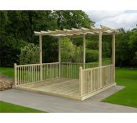 Edecks The Queen Elizabeth Wooden Garden Pergola & Decking Set (3.6M X 3.6M)