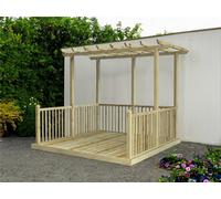 Edecks The Queen Elizabeth Wooden Garden Pergola & Decking Set (3M X 3M)