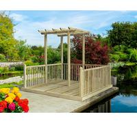 Edecks The Queen Mary Wooden Garden Pergola & Decking Set (3M X 3M)